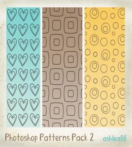 باترن فوتوشوب مربعات ودوائر وقلوب Photoshop Patterns 2