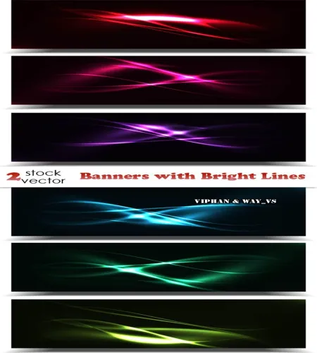 تحميل بنرات خطوط ضوئيه مميزه Banners with Bright Lines