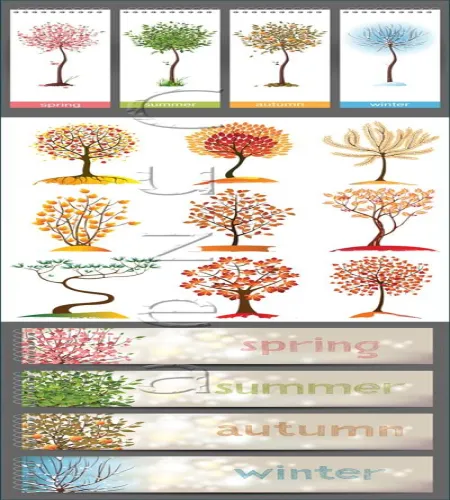 بنرات اشجار منوعه روعه Seasons banners and vector tree