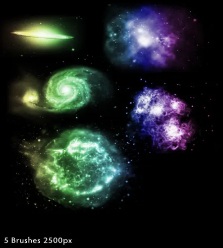 تحميل فرش فوتوشوب مجرات ونجوم Cosmic ABR Brushes