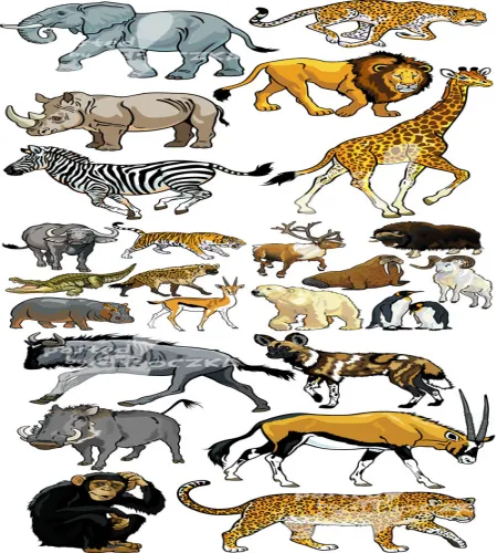 حيوانات فيكتور رائعه Set of cartoon animals
