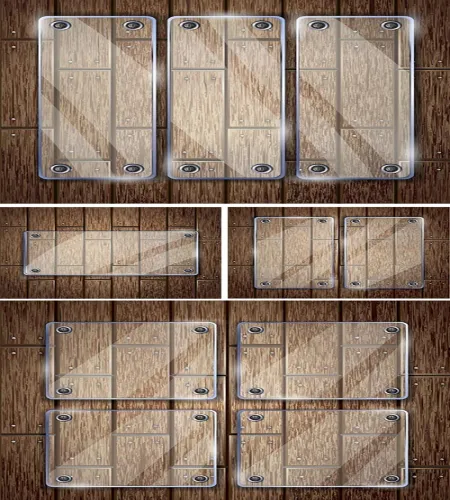 خامات ستوكات فيكتور مميزه Stock: Glass frame on wooden texture