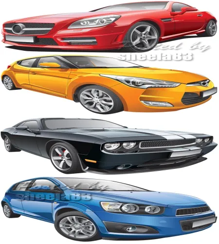 تصميم سيارات رياضيه Modern Car Vector