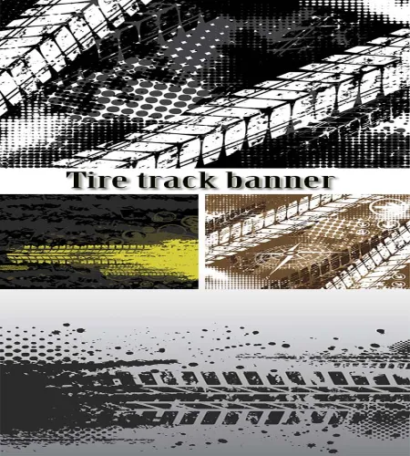 بنرات كفرات جميله ومميزه Stock: Tire track banner
