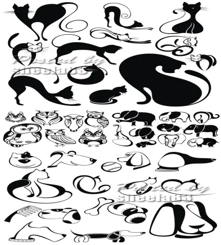 تصاميم حيوانات مضحكه Funny Animals Silhouettes