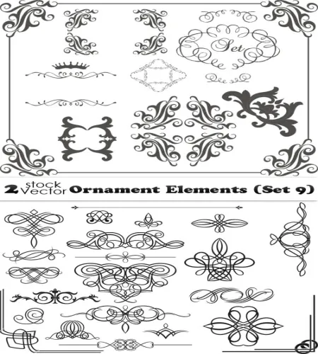 تحميل زخارف فيكتور جديده Ornament Elements Set 9