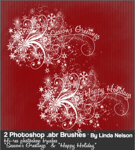 تحميل فرش فوتوشوب العيد Happy Holidays Photoshop Brushes