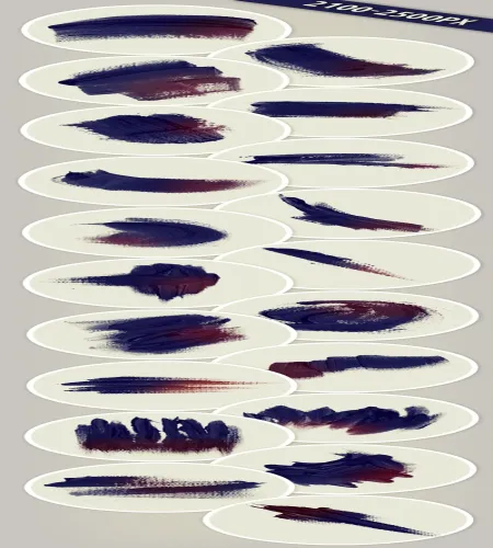 فرش فوتوشوب جديده Designtnt - Paint Strokes PS Brushes