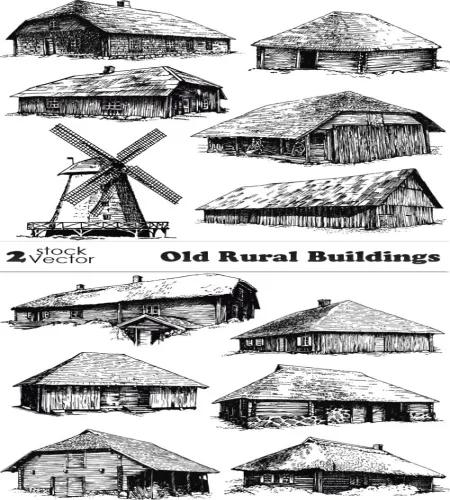 تصاميم منازل خشبيه قديمه Old Rural Buildings