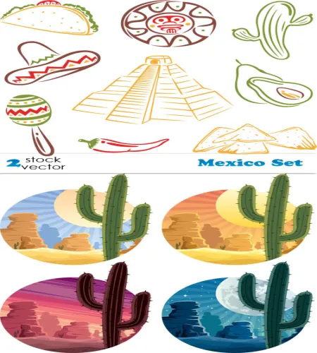 تصاميم معالم مكسيكو ملفات مفتوحه Vectors - Mexico