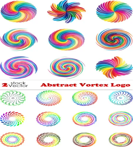 شعارات دائريه ملونه جاهزه للتحميل Abstract Vortex Logo