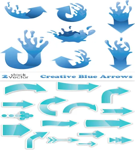 تصميم مجموعة اسهم زرقاء جميله Creative Blue Arrows