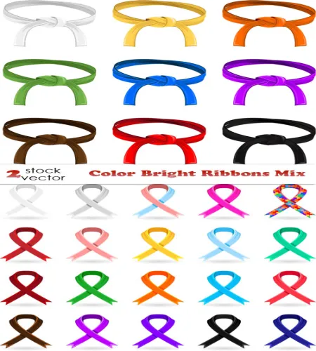 تصميم اشرطه ملونه وجميله Color Bright Ribbons Mix