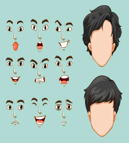 تصاميم وجوه معبرة رائعة ملف مفتوح