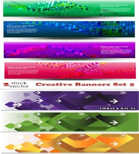 تحميل بنرات منوعه وملونه Creative Banners Set 5