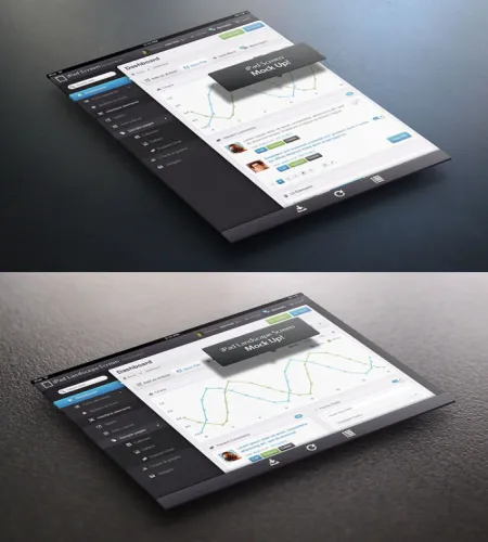 تصميم تابلت رائع ملفات مفتوحه Perspective Tablet Mock-Up