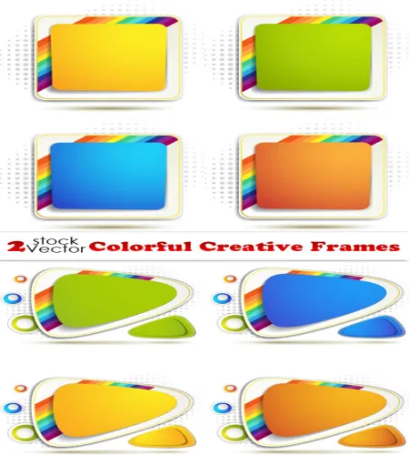تحميل اطارات فيكتور Vectors - Colorful Creative Frames