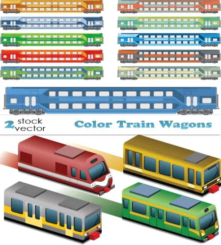 تصميم عربات بالوان مختلفه Color train wagons