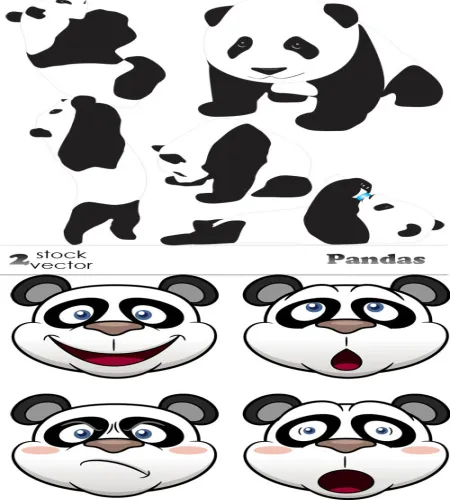 تصميم باندا رائعه Vectors - Pandas
