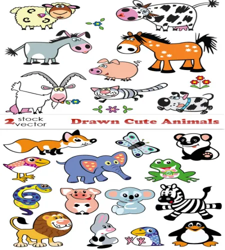 تصميم حيوانات رائعه Drawn Cute Animals تصميم حيوانات رائعه Drawn Cute Animals