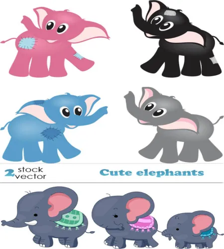 تصميم فيكتور فيل جميله Cute elephants