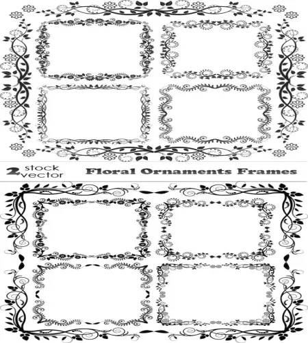 تحميل اطارات فيكتور ورود Vectors - Floral Ornaments Frames