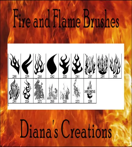 فرش نار فوتوشوب جديده ورائعه Fire and Flame Brushes