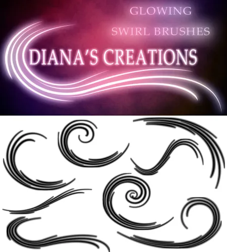 فرش دوائر دوامه فوتوشوب Glowing Swirl Brushes
