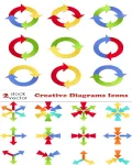 ايقونات اسهم ملونه فيكتور Creative Diagrams Icons