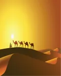 رمال الصحراء مع الجمال الابل تصميم ابداعي ملف مفتوح Desert and camel background vector 