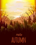 تصميم جديد للطبيعة الخلابة وقت الخريف تحميل مباشر autumn landscape background mountain view ornament 