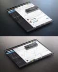 تصميم تابلت رائع ملفات مفتوحه Perspective Tablet Mock-Up