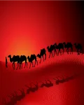 تصميم قافلة جمال في الصحراء الساحرة ملف مفتوح desert camel silhouette vector 