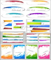 بنرات روعه ملفات مفتوحه Vectors - Color splash banners in vector