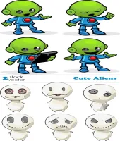 شخصيات كرتونيه بدقه عاليه Vectors - Cute Aliens