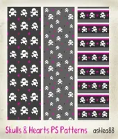 تحميل باترن جماجم فوتوشوب جديد Skulls and Hearts PS patterns