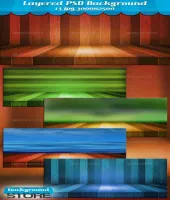خلفيات مسرح خشبي بالوان مختلفه Wooden Stage Background