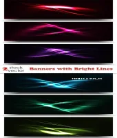 تحميل بنرات خطوط ضوئيه مميزه Banners with Bright Lines