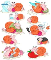 تصاميم حلزون مضحكه Snail Vector