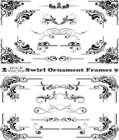 زخارف اطارات مميزه Vectors - Swirl Ornament Frames 9