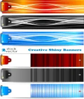 بنرات فيكتور جديده ملونه Vectors - Creative Shiny Banners