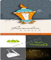 تصميم خلفيات عيد مبارك فيكتور Eid Mubarak greeting vector 4