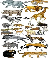 حيوانات فيكتور رائعه Set of cartoon animals