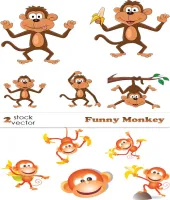 تصميم قرد مضحك ملفات مفتوحه Vectors - Funny Monkey