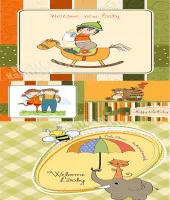 بطاقات اطفال فيكتور vectors - Baby cards 26