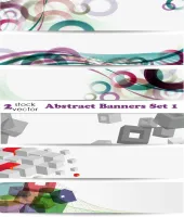 بنرات فيكتور رقميه رائعه  Vectors - Abstract Banners Set 1 