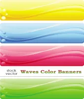 بنرات فيكتور اكثر من رائعه Waves Color Banners