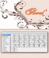 فرش فوتوشوب ورود جميله Designtnt - Floral Brushes 2