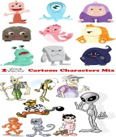 تصميم كارتون جديد Vectors - Cartoon Characters Mix