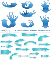 تصميم مجموعة اسهم زرقاء جميله Creative Blue Arrows